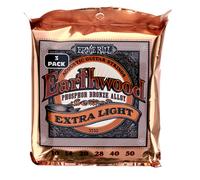 Ernie Ball Earthwood Extra Light Phosphor Bronze Acoustic Guitar Strings 3 Pack - 10-50 Gauge