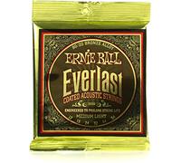 Ernie Ball Everlast Medium Light - Cuerdas para guitarra acústica, bronce 80/20, revestidas, calibre 12-54