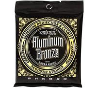 Ernie Ball Extra Light - Cuerdas para guitarra acústica, bronce y aluminio, calibre 10-50