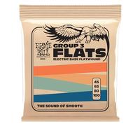 Ernie Ball – Cuerdas para bajo eléctrico Flatwound – Grupo III, entorchado plano, calibre 45-100