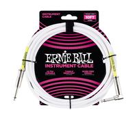 Ernie Ball - Cable para instrumentos, recto/acodado, 3 m, color blanco