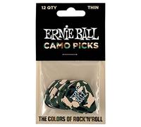 Ernie Ball P09221 - Púas para guitarra, celulosa, diseño de camuflaje, grosor fino, bolsa de 12