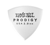 Ernie Ball Púas para guitarra Prodigy – 2 mm, diseño de escudo, 6 unidades, blancas