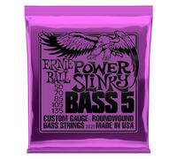 Ernie Ball Power Slinky - Cuerdas para bajo eléctrico de 5 cuerdas, entorchado de níquel, calibre 50-135