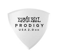 Ernie Ball Prodigy - Púas para guitarra, 2 mm, diseño de escudo, 6 unidades, color blanco