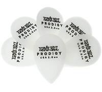 Ernie Ball Prodigy - Púas para guitarra, 2 mm, forma de lágrima, 6 unidades, color blanco