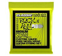 Ernie Ball Cuerdas para guitarra eléctrica Regular Slinky Classic Rock n Roll, níquel puro 10-46