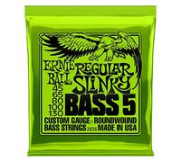 Ernie Ball Regular Slinky - Cuerdas para bajo eléctrico de 5 cuerdas, entorchado de níquel, calibre 45-130