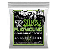 Ernie Ball Regular Slinky Flatwound - Cuerdas para bajo eléctrico de 5 cuerdas, entorchado plano, calibre 45-130