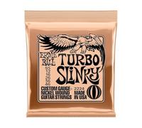 Ernie Ball Turbo Slinky - Cuerdas para guitarra eléctrica, entorchado de níquel, 1 paquete, calibre 9.5-46