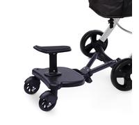 ERnonde - Buggy Board, Tabla auxiliar para niños con dos ruedas, con asiento para niños de 3 a 7 años Adecuado para niños de 3 a 7 años, Plataforma para cochecito universal, color negro