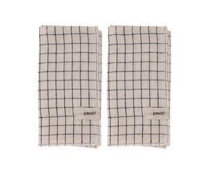ERNST 2 Servilletas a cuadros Ernst 40x40 cm Negro-beige