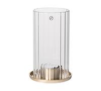 ERNST Farol portavelas para velas de té Ernst Latón-cristal. Ø9x15 cm