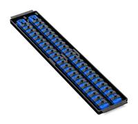 Ernst Manufacturing 19-Inch Socket Boss 2-Rail 1/4-Inch-Drive Socket Organizer, Blue (8455) - Made in USA