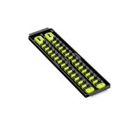 Ernst Manufacturing 8468HV Socket Boss de 13 pulgadas - Twist-Lock, organizador de enchufe premium de 2 carriles de 3/8 pulgadas, alta visibilidad