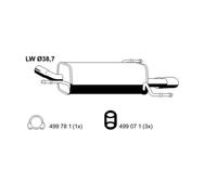 ERNST Silenciador Compatible Para Opel Corsa C 1.0 011228