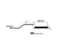 ERNST Silenciador Final Para Fiat Punto Evo 1.4