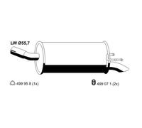 ERNST Silenciador Final Para Opel Zafira B 1.9 CDTi