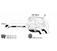 ERNST Silenciador Final Para VW Golf VII 5G1 BE1 BQ1 975 mm