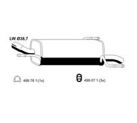 ERNST Silenciador Para Opel Corsa C 1.0