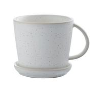 ERNST Taza y platillo Ernst 8.5 cm blanco-con puntos