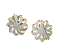 Ernstes Design Pendientes de tuerca E747 de acero inoxidable dorado