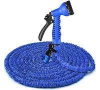 ERNZI Expandable Garden Hose Water Pipe - 50FT Flexible Water Hose with 7 Function Spray Nozzle, Expandable Hose Pipe Spray Gun, Durable Magic Water Pipe for Gardening Lawn Car Pet Washing (Blue)