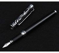 erofa Duke Noble Ruby - Bolígrafo de metal doblado, tamaño fino a ancho, tapa negra y plateada con bolsa para bolígrafo