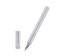 erofa Hongdian H3 Silver Bent Nib Fude Pen, Fine to Broad Size, Instrumento de escritura suave con convertidor y estuche de bolígrafo de metal