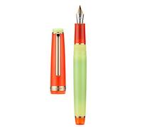 erofa Jinhao 82 Pluma estilográfica, borde dorado, punta extrafina, barril transparente rojo y verde con convertidor,GFHJ51HND21F