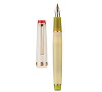 erofa Jinhao 82 Pluma estilográfica, punta mediana con borde dorado, barril transparente blanco y amarillo con convertidor,4J6ETSR9R456
