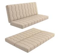 EROSS CONFORT | Colchón Clic Clac 140x190 cm con Funda de loneta desenfundable y Lavable, Color Beige. Ideal para sofás Cama y Furgonetas Camper. Espuma HD de firmeza Media.