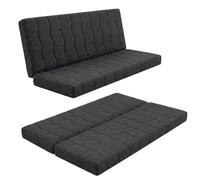 EROSS CONFORT | Colchón Clic Clac 140x190 cm con Funda de loneta desenfundable y Lavable, Color Negro. Ideal para sofás Cama y Furgonetas Camper. Espuma HD de firmeza Media.