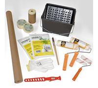 Erp - Kit Interior Antigota Pinturas Plásticas-Cubeta -Rodillos-Súper Suelos-Cinta-Papel Con Cinta-Cubretodo-Cabolata-Guante-Batidor-Rodillo Mini