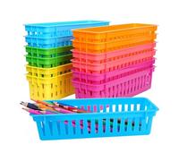 Erpmlyo Bandejas DurabilidadPlástica MultiusoDiseño 25x7x6cm | Con diseño multicolor y estructura ligera, ideales para ordenar lápices, bolígrafos y suministros en clase.