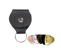 ERQIAO 1 bolsa de almacenamiento para púas de guitarra, contiene 1 púa de guitarra de metal (color al azar), estuche para púas de guitarra, llavero, accesorios para guitarra, Black, Talla única