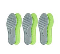 ERQIAO 10 plantillas ortopédicas unisex de espuma viscoelástica desodorizantes, absorben el sudor, accesorios suaves para zapatos (gris, 3 pares, 45-46)