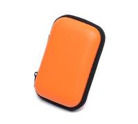 ERQIAO 2 mini bolsas portátiles para auriculares, monedero, caja de almacenamiento, bolsa de transporte, funda para tarjetas de memoria, organizador de cables, accesorios de auriculares, Orange, Talla
