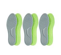 ERQIAO 2 plantillas ortopédicas unisex de espuma viscoelástica desodorizantes, absorben el sudor, accesorios suaves para zapatos (gris, 3 pares, 41-42)