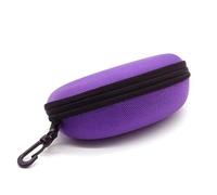 ERQIAO Caja con cremallera con gancho para hombres y mujeres, caja de almacenamiento para gafas de sol, funda rígida, bolsa de almeja, caja para gafas de ojos, Morado (, Talla única