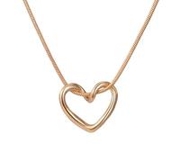 ERQIAO Collar con colgante de corazón de moda para niñas y mujeres, collar largo de cadena para el cuello, lindas gargantillas, talla única, Ágata