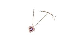 ERQIAO Collar con colgante de corazón de océano de cristal colorido para mujer, joyería de acero inoxidable para mujer, cadena de cuello para boda, talla única, Ágata