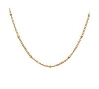 ERQIAO Collar de acero inoxidable chapado en oro, delicado y minimalista, con circonita antideslustre, cadena redonda de piedra transparente para mujer, talla única, Ágata