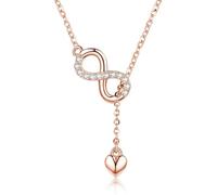 ERQIAO Collar de plata de ley 925 con colgante de amor infinito, cadena de cuello para mujer, regalo de joyería fina, talla única, Ágata