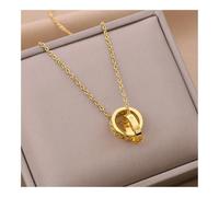 ERQIAO Collares de acero inoxidable con cristal de circonita para mujer, estilo coreano, dulce y sexy, joyería de cadena de clavícula femenina, talla única, Ágata
