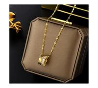 ERQIAO Collares de acero inoxidable con cristal de circonita para mujer, estilo coreano, dulce y sexy, joyería de cadena de clavícula femenina, talla única, Ágata