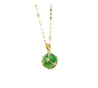 ERQIAO Collares de acero inoxidable con cristal de circonita para mujer, estilo coreano, dulce y sexy, joyería de cadena de clavícula femenina, talla única, Ágata