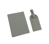 ERQIAO Funda de piel sintética para pasaporte, etiqueta de equipaje, caja de regalo, accesorios de viaje, Gray, Talla única