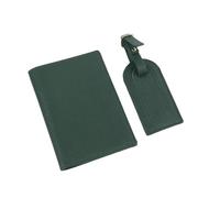 ERQIAO Funda de piel sintética para pasaporte, etiqueta de equipaje, caja de regalo, accesorios de viaje, Green, Talla única