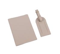 ERQIAO Funda de piel sintética para pasaporte, etiqueta de equipaje, caja de regalo, accesorios de viaje, Rosa nude, Talla única